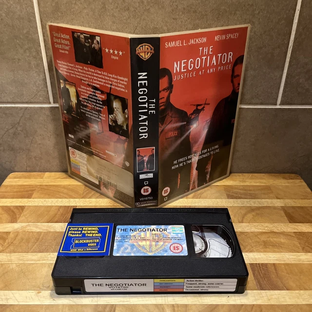 THE NEGOTIATOR VHS Video Big Box Ex Rental BLOCKBUSTER VIDEO STICKER £2 ...