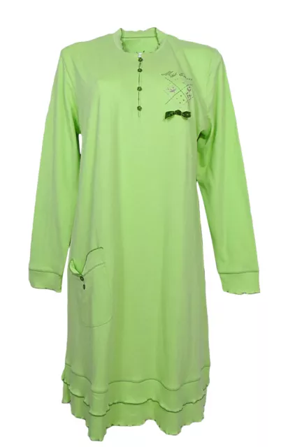 Camicia Da Notte donna Invernale in caldo cotone Diben Margaret verde papaia 48