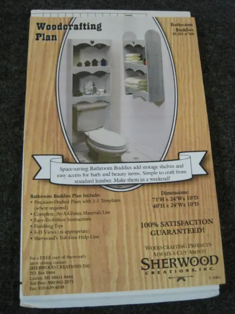 BATHROOM BUDDIES Shelving Woodcrafting Pattern Sherwood Creations # 768