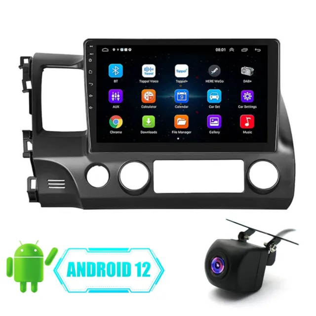 Android 12 Car Stereo Radio For Honda Civic 2006-2011 GPS WiFi Apple CarPlay