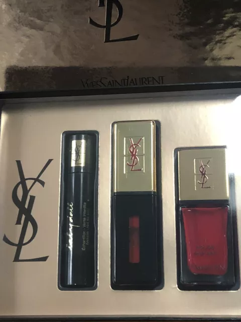 Ysl Yves Saint Lauren Love And Lacquer Reds Set Limited Mascara Nail Polish Nib