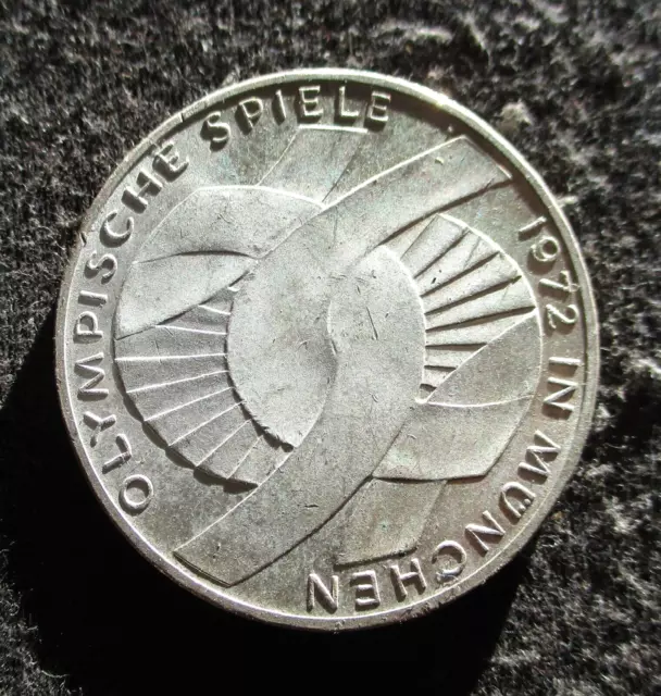 Silver Commemorative 10 Mark 1972 D Coin Germany -Xx Summer Olympic Games Munich