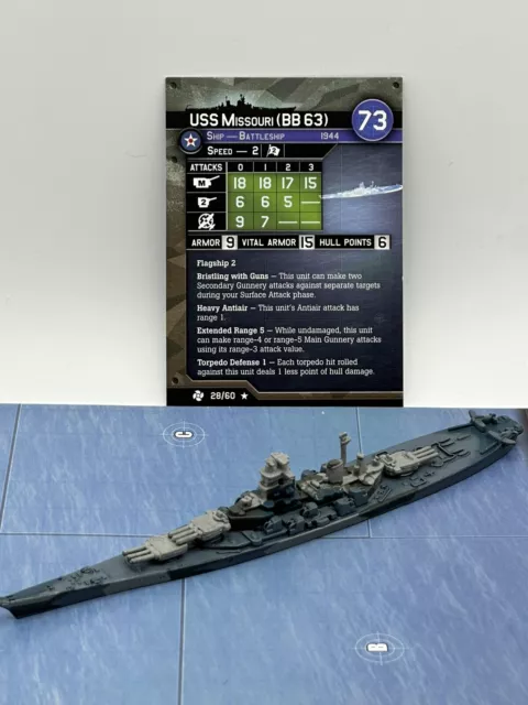 Axis And Allies War At Sea Uss Missouri 28/60