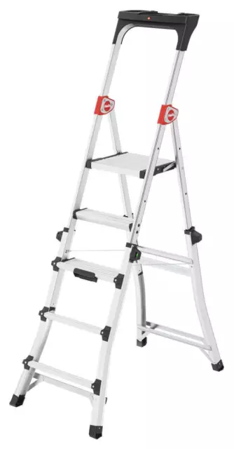 Hailo TL100 TopLine Aluminium-Leiter 3-5 Stufen ausziehbar flexible Arbeitshöhe