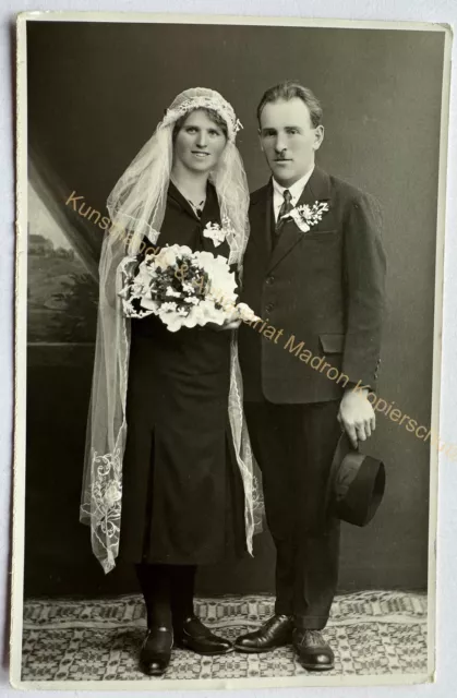 orig. Foto AK Hochzeit Paar um 1930 Reutte Tirol Herr Frau Dame Mann