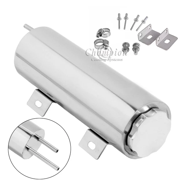 BHB 2 * 13 In Radiator Coolant Overflow Puke Tank Polished Stainless Steel Coolant