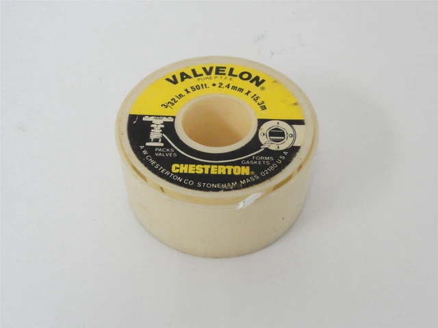 230327 Used; Chesterton 3566 PTFE Sealant; Valvelon; 3/32" x 20' L