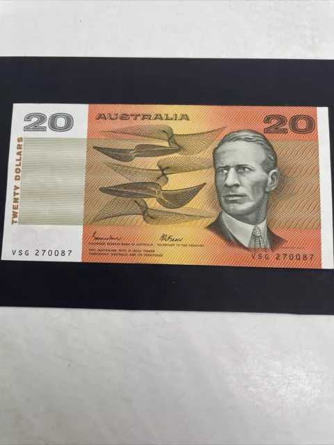 1985 Australian $20 VSG 270087 Johnston Fraser - Paper Banknote