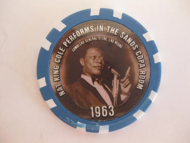 Las Vegas Historical Poker Chip 1963 Nat King Cole 1982 Siegfried Roy Cronkite
