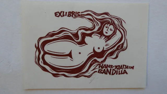 Exlibris, Linolschnitt von Erhard Zierold für Hans - Joachim Bandilla