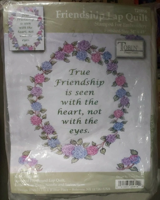 Hilo, aguja e instrucciones Tobin Home Crafts Friendship Lap Contians