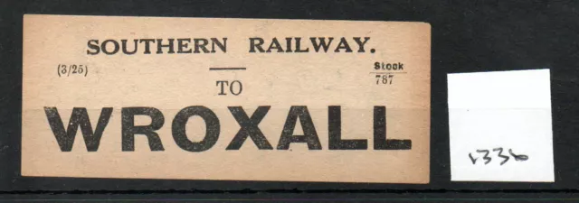 Southern Railway. SR - Luggage Label (1336) Wroxall