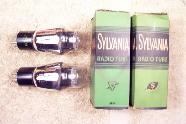 Two, NEW in box, Sylvania #46, shouldered glass, matching pair, 46