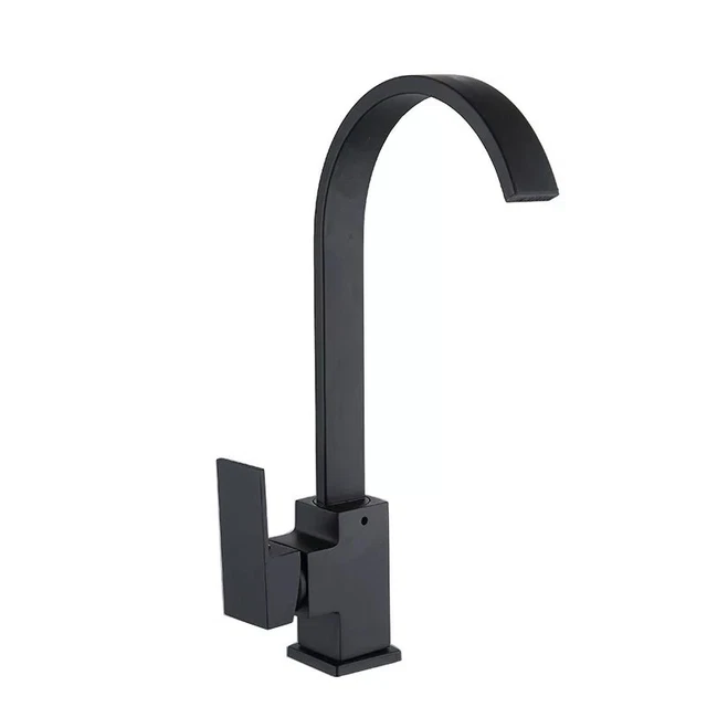 Küchenhahn schwarz Oberfläche Hebel Mixer Wasserhahn quadratisch Mono Wasserhahn