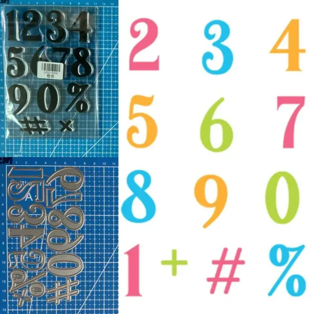 Taqueles numéricos de corte de metal estampilla libro de recortes papel tarjeta foto grabado plantilla