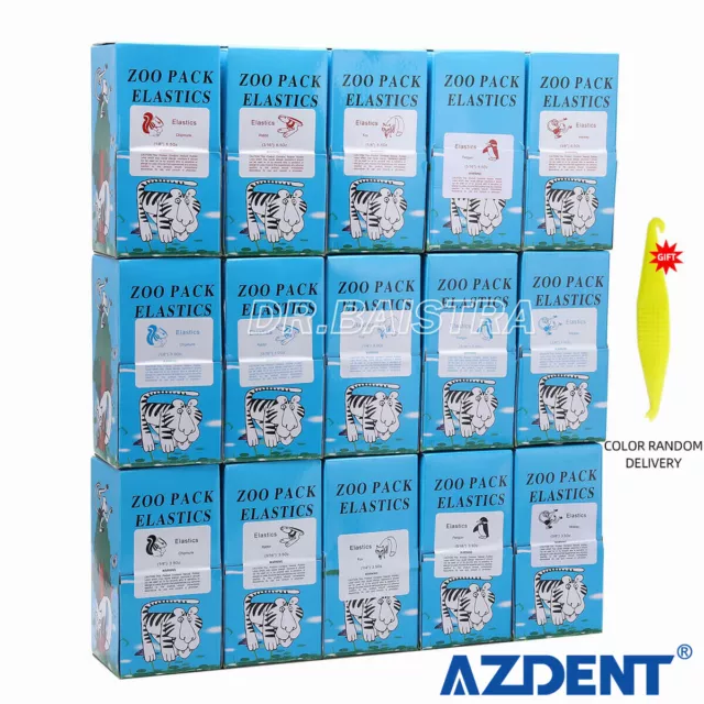 AZDENT 5000Pcs Dental Orthodontic Elastics Braces Rubber Bands 3.5/5.0/6.5OZ