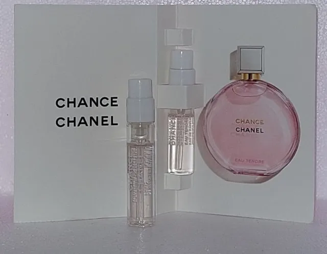 2 Chanel Chance Eau Tendre Eau de Parfum Spray Sample 1.5ml / 0.05
