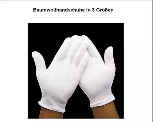 Baumwollhandschuhe weiß S - M - L Handschuhe Arbeitshandschuhe Paar