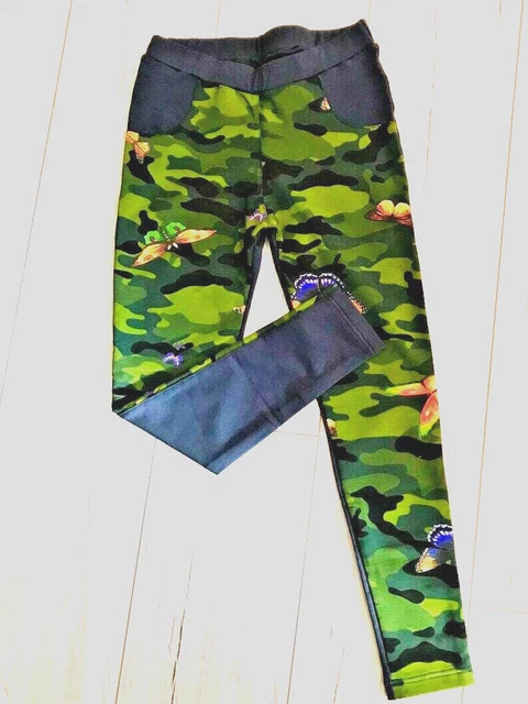 Girls Camo Leggings  Military  Pants Jeggings 5,6,8 years butterflies NWT