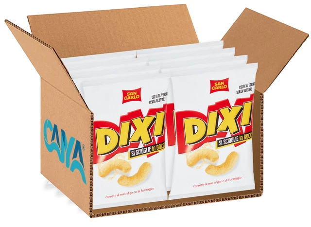 8X San Carlo Dixi Cornetti di Mais al Gusto di Formaggio Busta da 50g