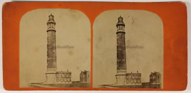 Ostende Le Phare Belgique Photo Stereo L9n39 Vintage Albumine