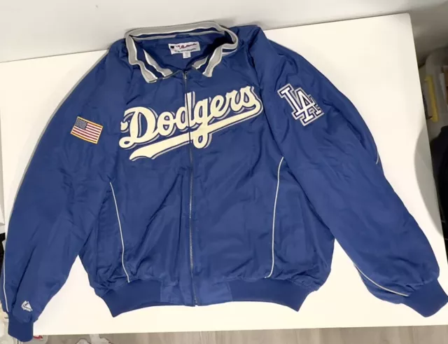 Rare Majestic Authentic Dodgers Dugout 9/11 Flag Jacket