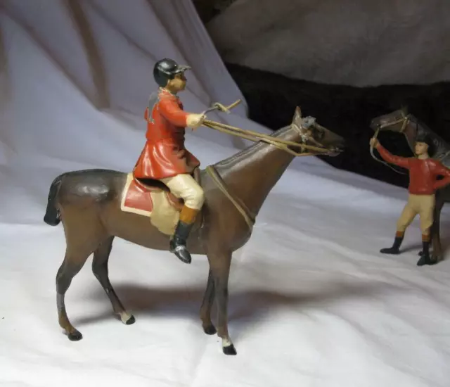 Heyde Large Size 5.5" Hunter On Horse 13cm Germany Cold Painted Metal 3