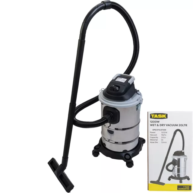 Task Wet and Dry Power Take Off Workshop Dust Extractor 20L Vacuum Cleaner