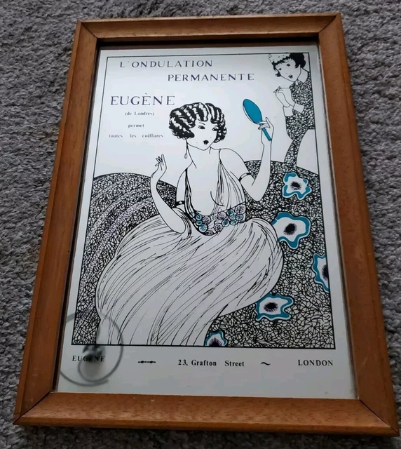 VINTAGE ART DECO Advertising Mirror Eugene London £20.00 PicClick UK