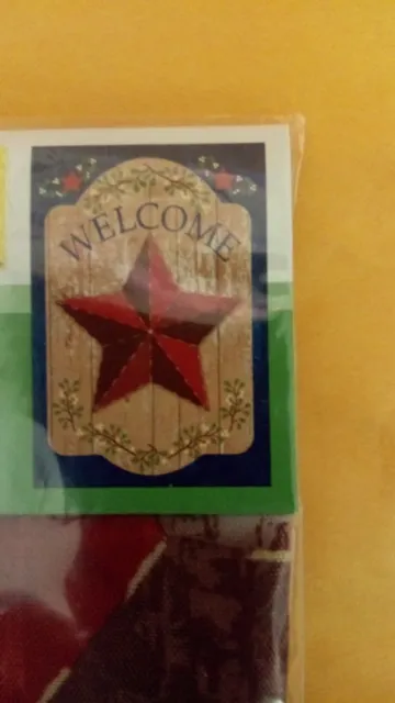 Small Garden Flag Large Star Brown Welcome 12.5" x 18"
