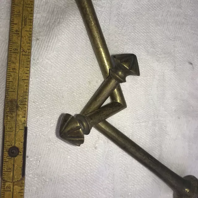 Vintage PAIR French Antique Brass Drapery Curtain Holdback Towel Hook Victorian 6