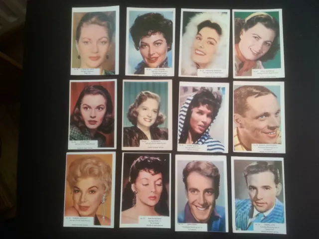 KANE FILM STARS TRADE CARDS 1958 JOB LOT ( please see pictures )