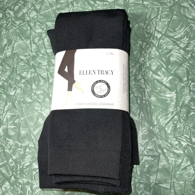 ELLEN REYES LUXURIOUSLY Soft Fleece Lined Leggings 2 Pack black