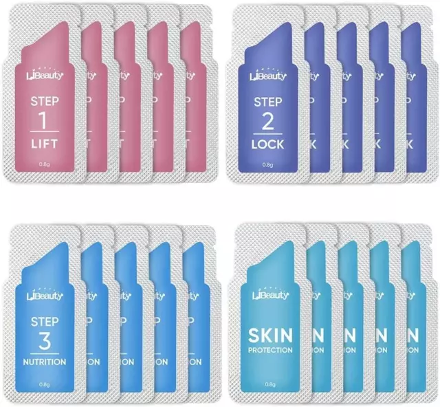 Libeauty Lash Lift & Brow Lamination Sachets, Long Lasting Salon Multicolour