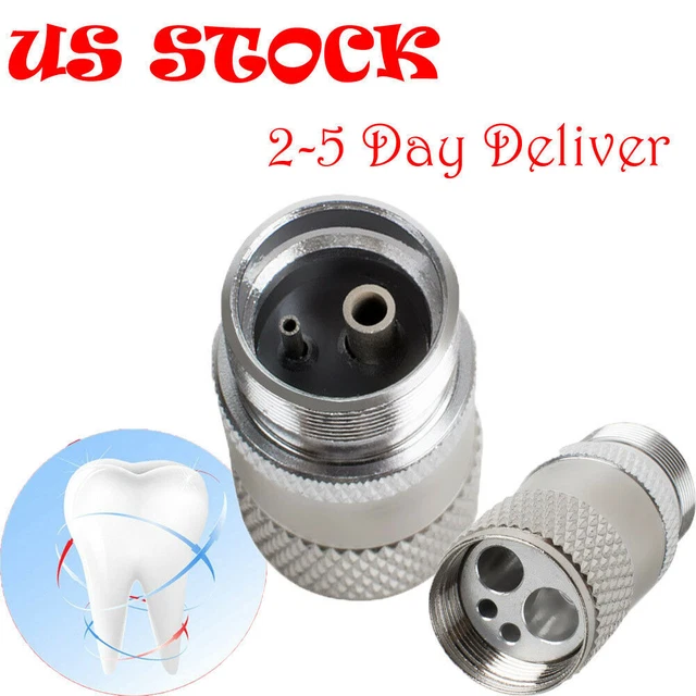 Dental Quick-Change High Speed Handpiece Tubing Adapter Changer 2Holes to 4Holes