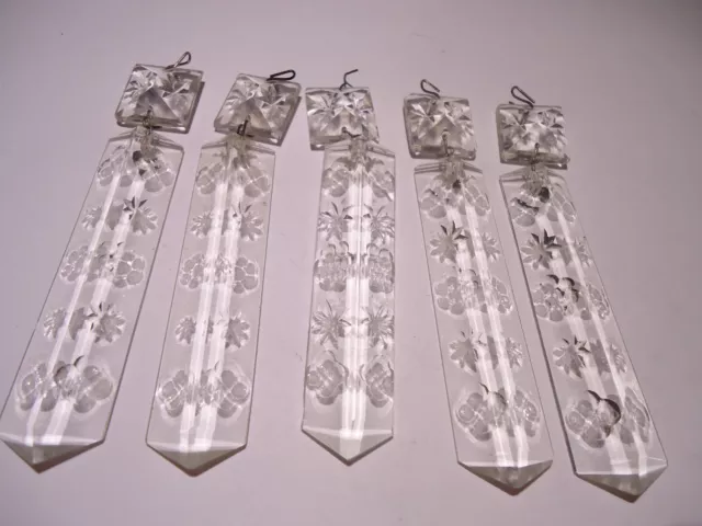 Nos Lot Of 5 Antique Vintage "Colonial Star" Czech Crystal Chandelier Part 4"