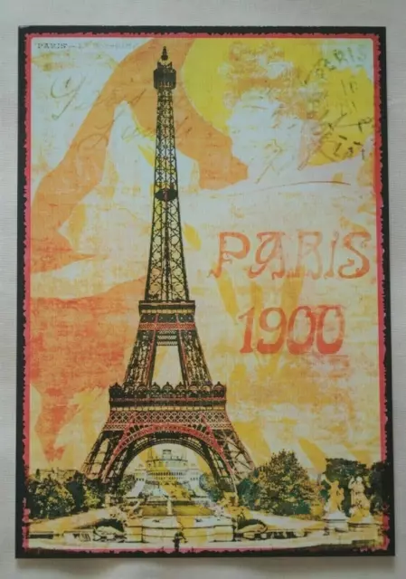 Vintage Postcard Paris Tour Eiffel Tower Art Nouveau 1900 Made in France 4" x 6"