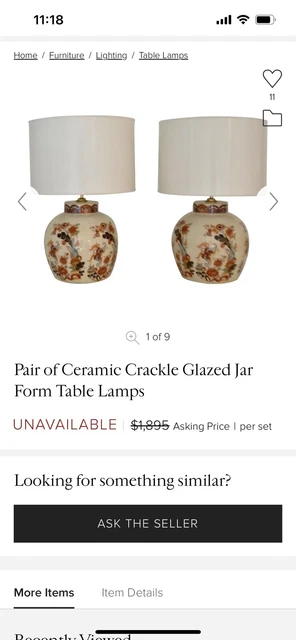 GORGEOUS Vintage CHINESE Floral Motif Porcelain LAMP - Large Urn 2