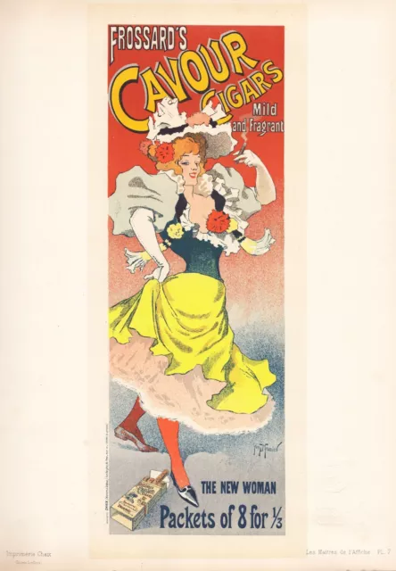 Poster Art Nouveau Frossard's Cavour Cigars Lithograph Maitres Affiche 7