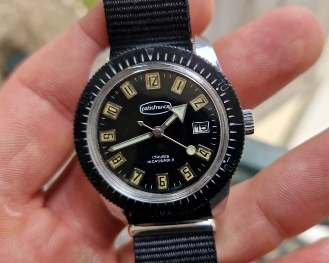 Montre Vintage Mortima Mayerling - Méchanique - Des Années 70 - Modèle Plongeur Français Rare - état 'dans Son Jus'