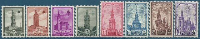 Belgique N°519 à 526 Au profit d'œuvres antituberculeuses - beffrois - neuf**