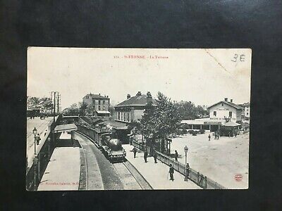 Carte Postale Ancienne 1908 SAINT-ETIENNE - La Terrasse