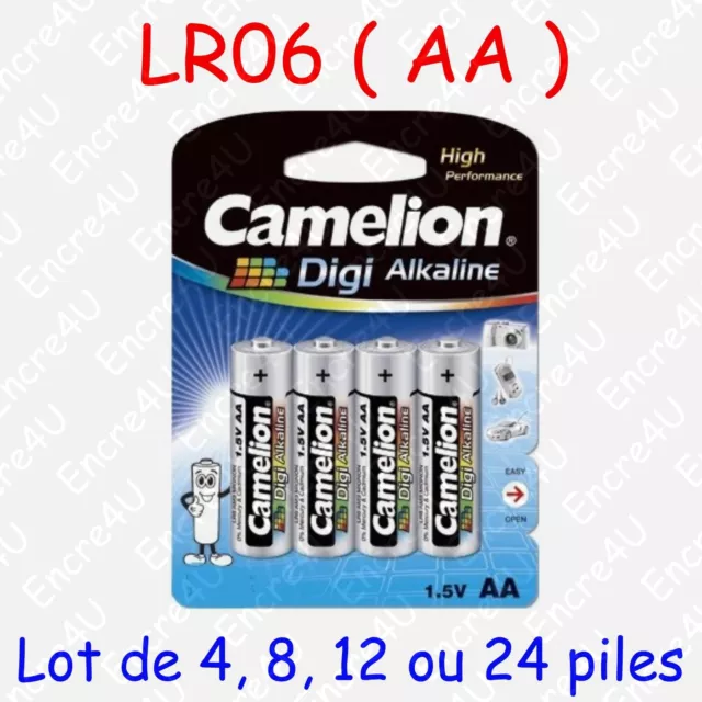 Pile Digi Alcaline AA LR06 LR6 R6 MN1500 AM3 E91 Mignon 1,5V ( x 4 8 12 ou 24 )