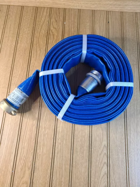 Apache 98138015 1 1/2" x 50' Blue PVC Lay-Flat Discharge Hose