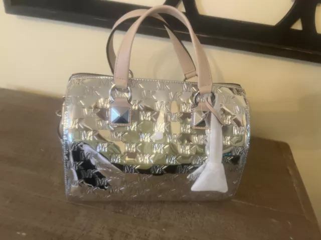 michael kors handbag/ Grayson / Silver Patent Leather