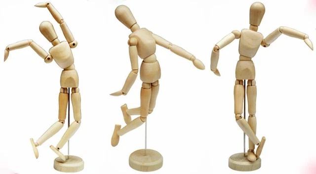 3 x 12" Artists Wooden Manikin Male Figure Craft Moveable Adjustable Art Mannequ