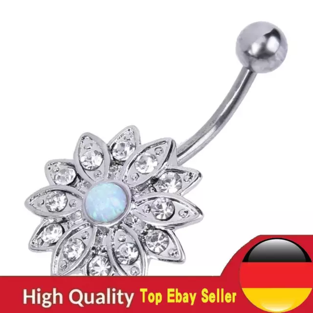 Elegant Natural Body Piercing Jewelry Opal Crystal Flower Navel Nail(OP16)