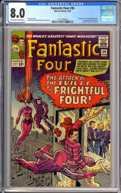 Fantastic Four #36 High Grade 1st App. Frightful Four Marvel Comic 1965 CGC 8.0
