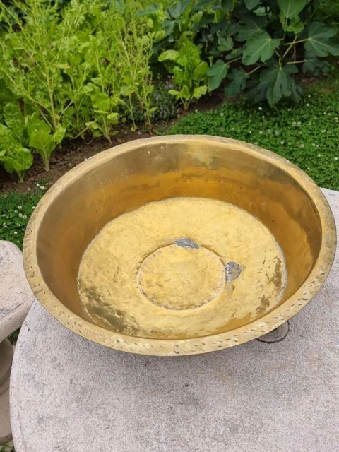 ANCIENNE BASSINE À gras ou confiture en cuivre de 37 cm de diamètre EUR 40,00 - FR