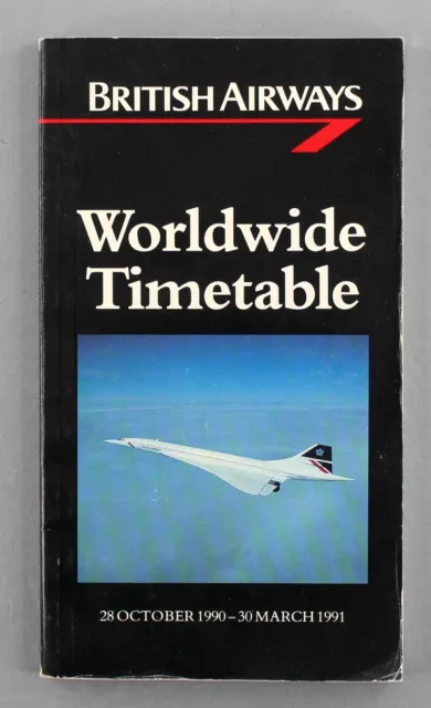 British Airways Worldwide Airline Timetable Winter 1990/91 Seat Maps Concorde Ba